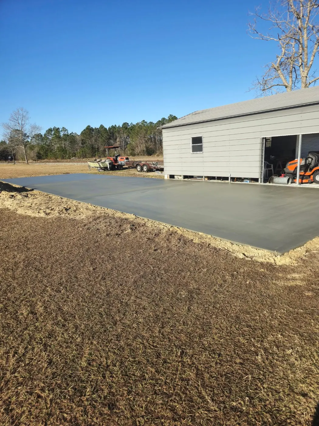 Fresh concrete slab poured by BuildRight Home Improvement
