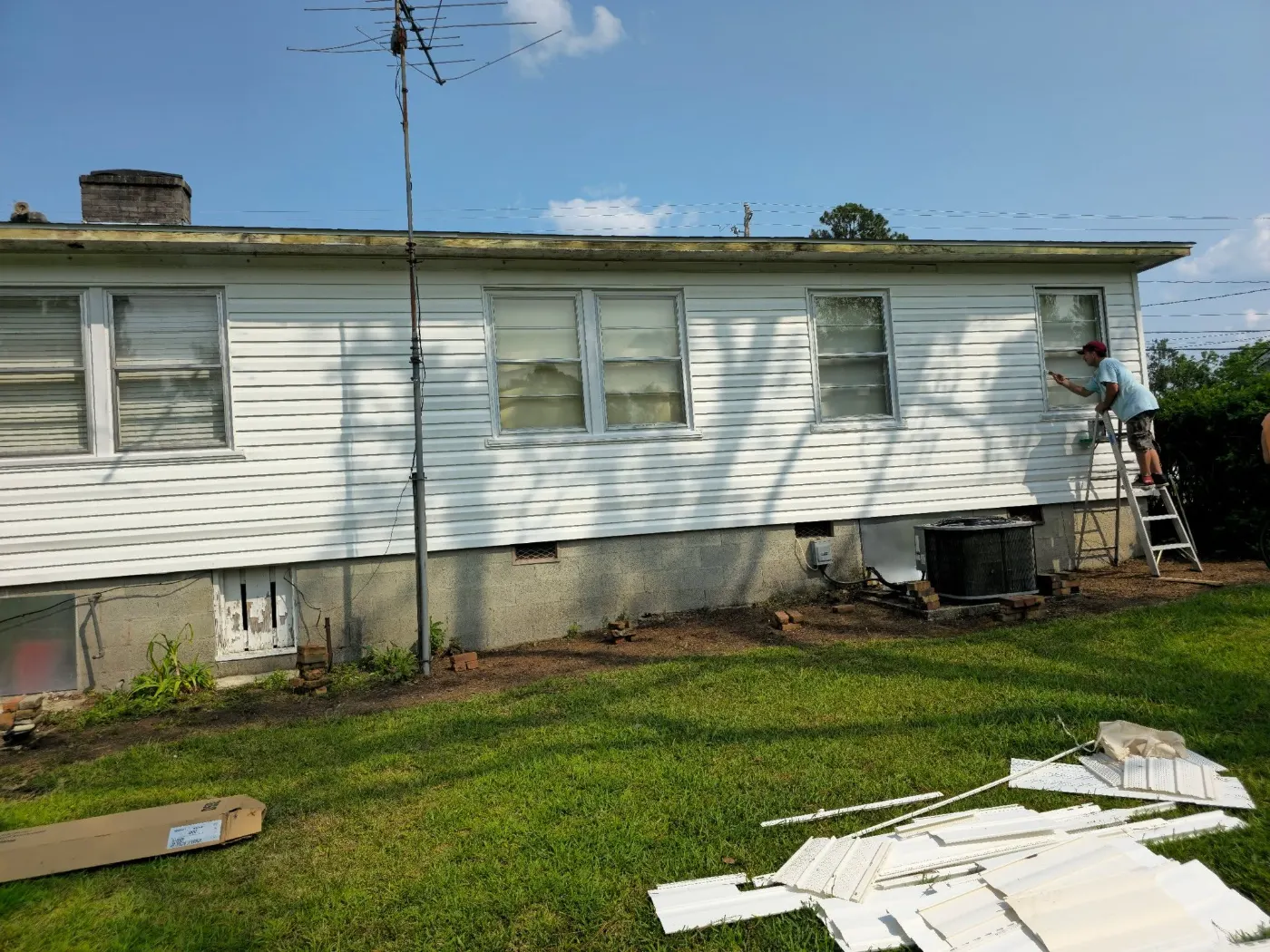 Exterior repairs underway by BuildRight Home Improvement