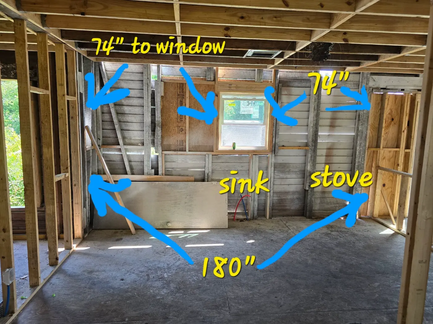 Kitchen layout framed and planned by BuildRight Home Improvement