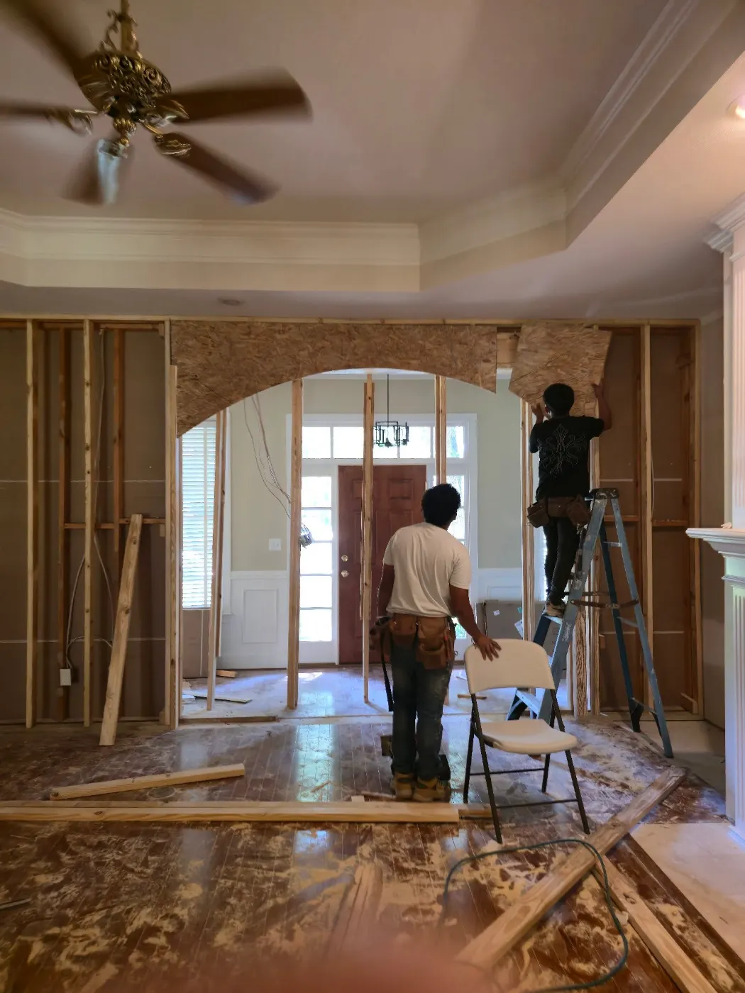 Crew at work on an interior remodel by BuildRight Home Improvement