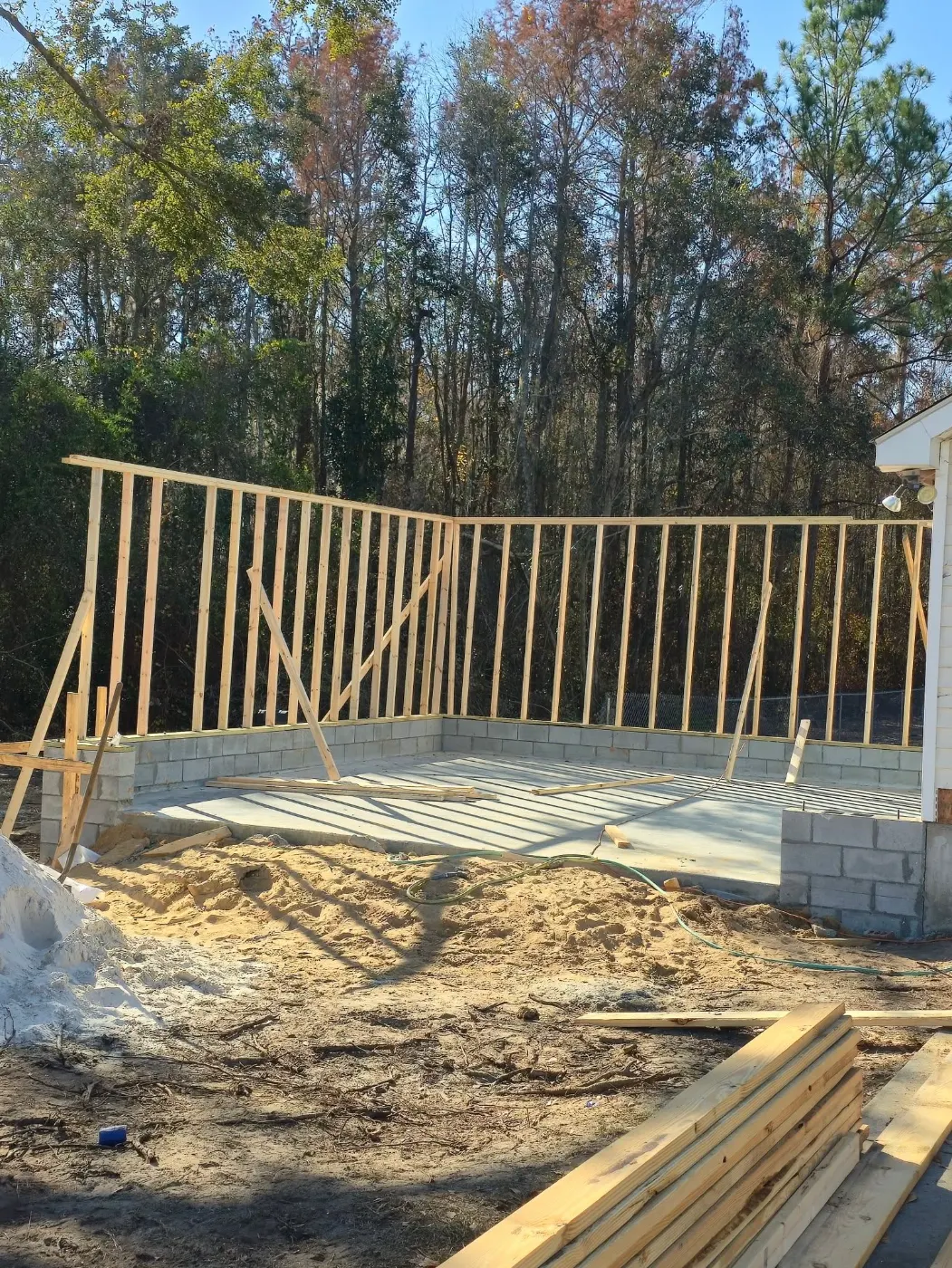 Framing a new addition by BuildRight Home Improvement