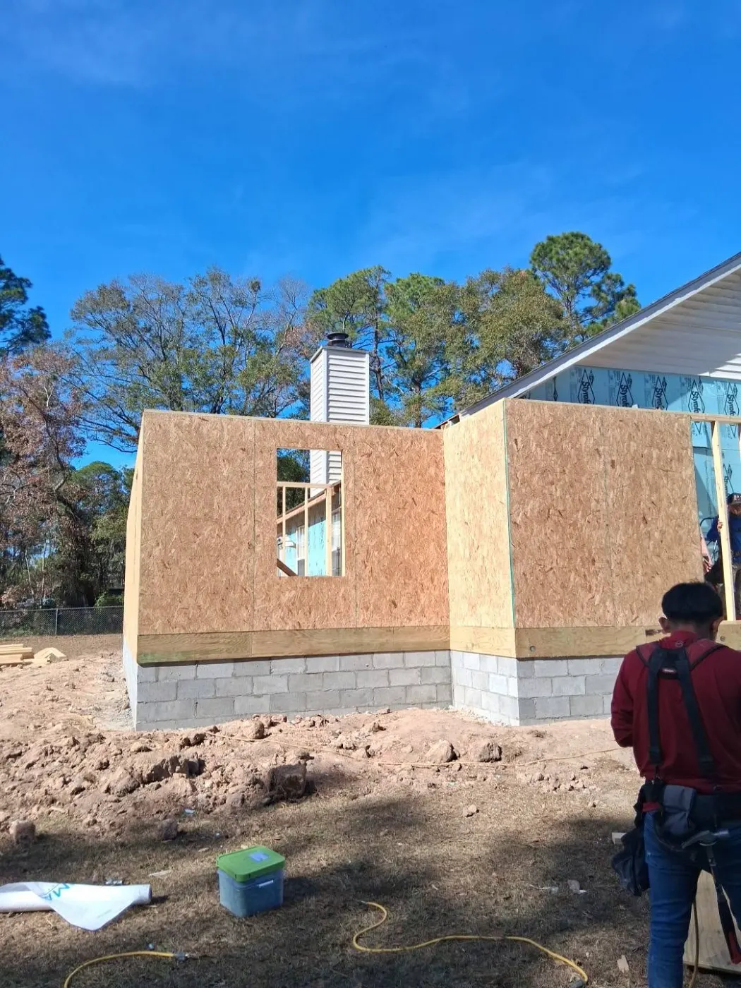 Addition framed and sheathed by BuildRight Home Improvement
