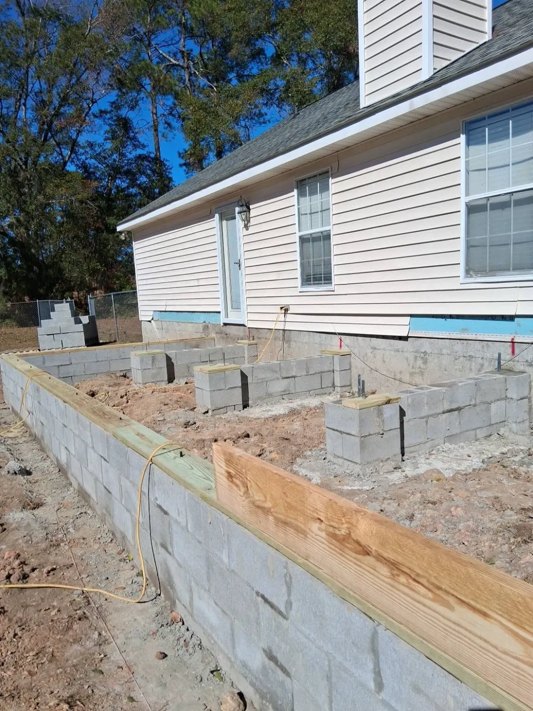 Block foundation for a new build by BuildRight Home Improvement