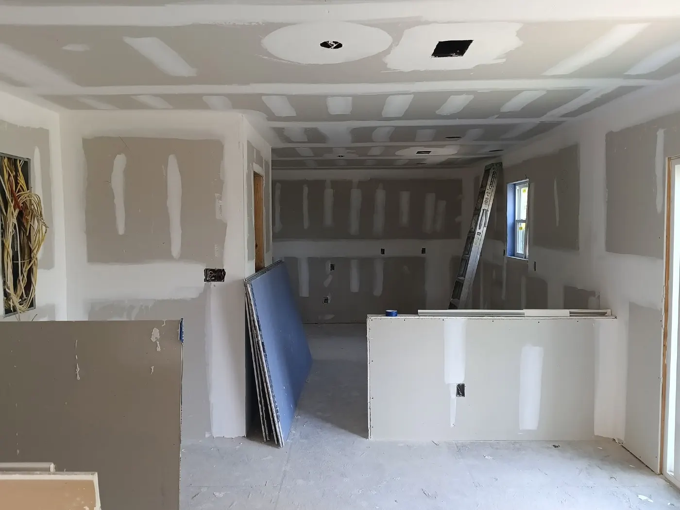 Open floor plan, drywall done by BuildRight Home Improvement