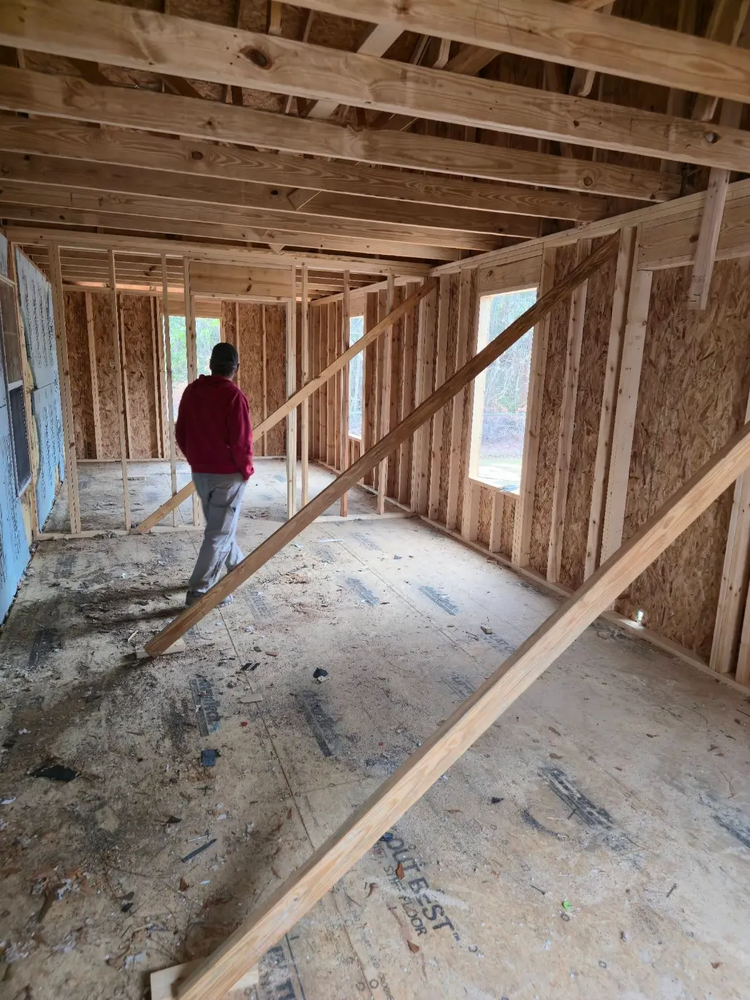 Interior framing on a new build by BuildRight Home Improvement
