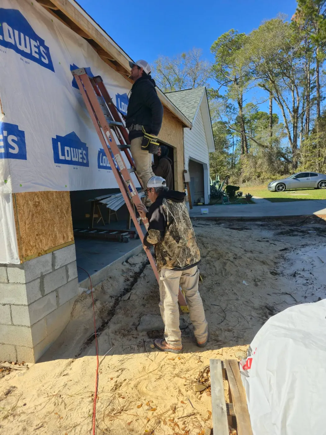 Crew installing exterior trim by BuildRight Home Improvement