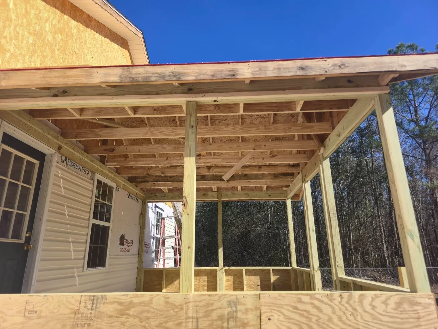 Covered porch framing by BuildRight Home Improvement