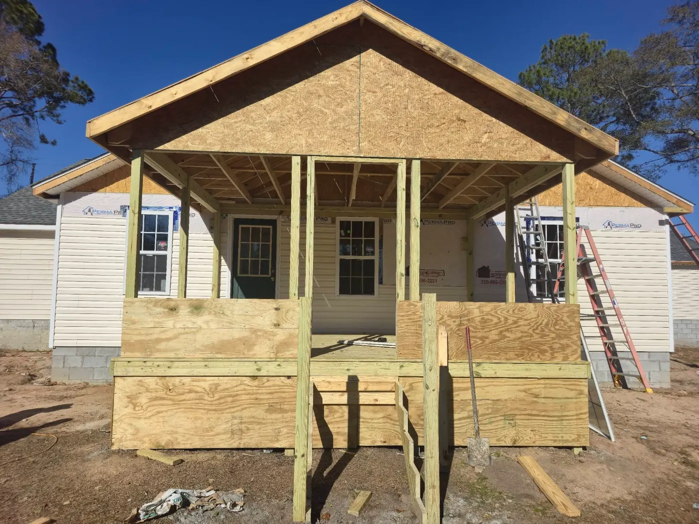 Front porch built with steps by BuildRight Home Improvement